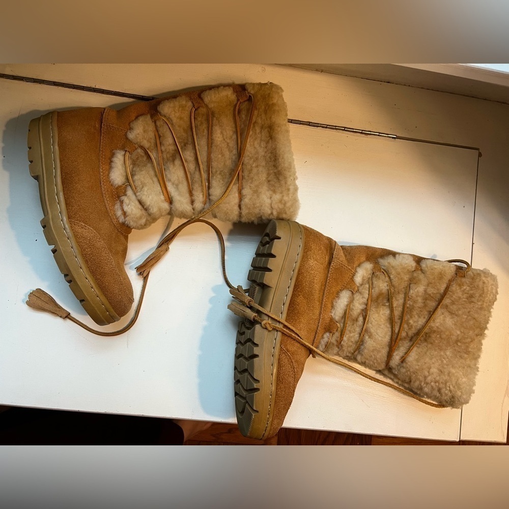 NWOT J. Crew Shearling Suede Wrap Boots 6 - Picture 3 of 11